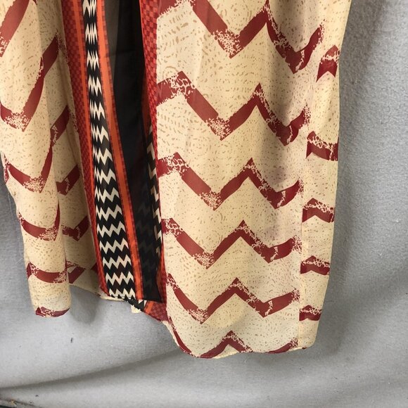 Soft Surroundings Dress Womens XS Multicolor Chevron Kaftan Maxi Boho Beaded - Picture 9 of 16